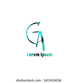 Initial Letter GA Creative Logo Design vector Template