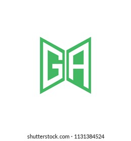 Initial Letter GA Hexagonal Geometric Logo Design