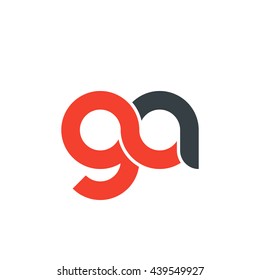 initial letter ga linked round lowercase logo red