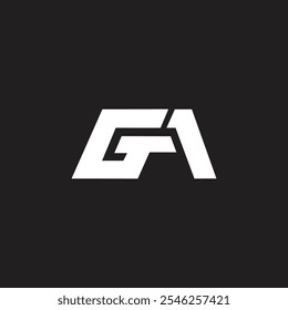 Carta inicial GA logo design elegante e moderno com espaço negativo, monograma ícone de arte vetorial.