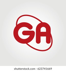 initial letter ga logo on white background
