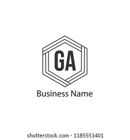 Initial Letter GA Logo Template Design