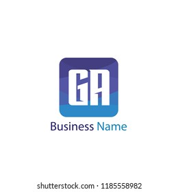 Initial Letter GA Logo Template Design