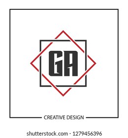 Initial Letter GA Logo Template Design