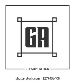 Initial Letter GA Logo Template Design