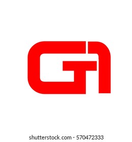 initial letter GA logo vector red color