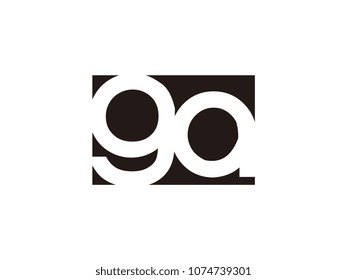Initial letter ga lowercase logo black and white
