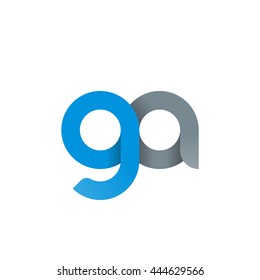 initial letter ga modern linked circle round lowercase logo blue gray