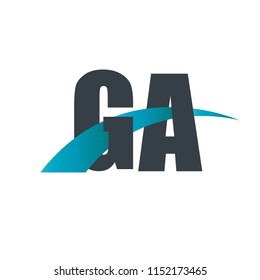 Initial Letter GA Overlapping Design Logo