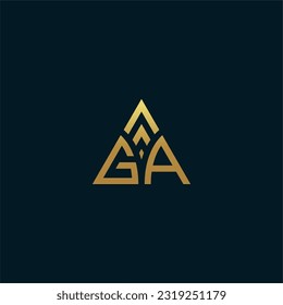 Initial letter GA triangle logo design,develop,develop,natural,luxury,simple,financial logo,real estate,suit for your company.