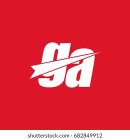 initial letter ga white logo in red background