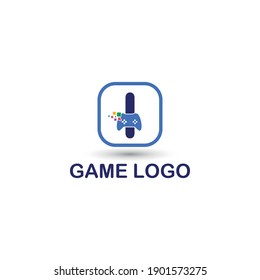 I initial letter with game console icon and pixel for gaming logo concept. game startup application