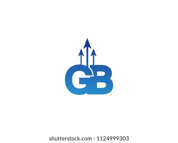 Initial Letter GB Arrow Chart Finance Business