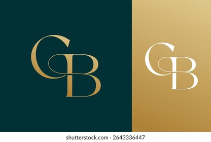 Letra inicial GB BG logotipo design vetor ilustração para casal, casamento e negócios
