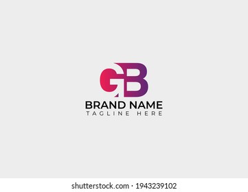 Initial Letter GB Linked Circle Lowercase Logo Black Blue Icon Design Template Element