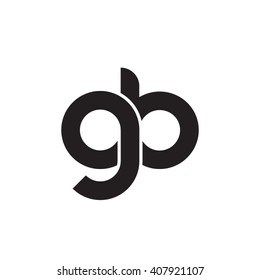 initial letter gb linked circle lowercase monogram logo black