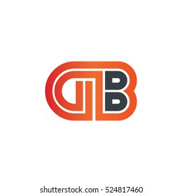 Initial Letter GB Linked Design Logo Orange Black