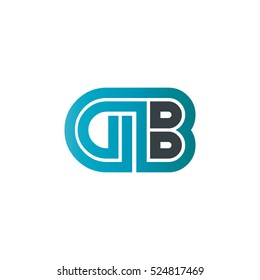 Initial Letter GB Linked Design Logo Blue Black