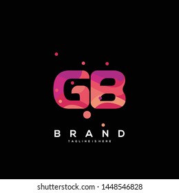 Initial letter GB logo with colorful background, letter combination logo design for creative industry, web, business and company. - Vector