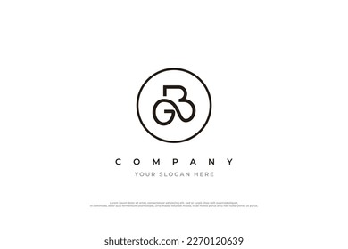 Vector de diseño de logotipo de carta inicial GB con un círculo