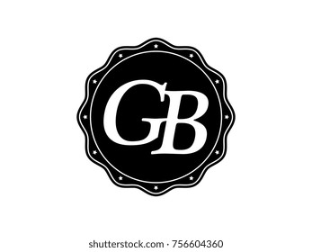 Initial letter GB monogram logo black seal stamp lace