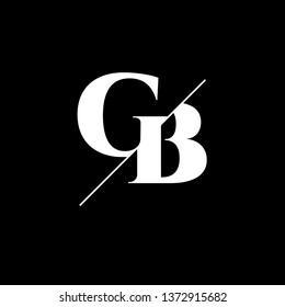 Initial Letter GB Monogram Sliced. Logo template isolated on black background