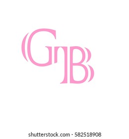 initial letter G,B pink color logo vector