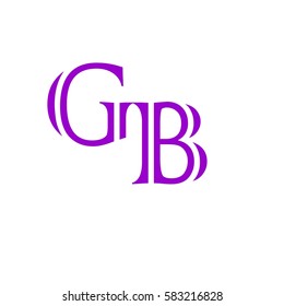 initial letter G,B purple color logo vector