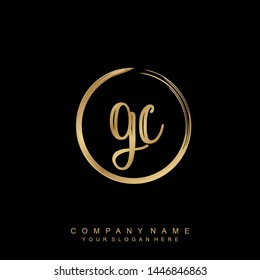 Initial letter GC beautiful handwriting logo vector template
