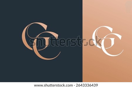Initial letter GC CG logo design vector illustration for couple, wedding, and business