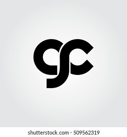 Initial Letter GC CR CS Rounded Circle Lowercase Logo Black