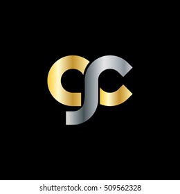 Initial Letter GC CR CS Rounded Circle Lowercase Logo Gold Silver