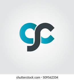 Initial Letter GC CR CS Rounded Circle Lowercase Logo Blue Black