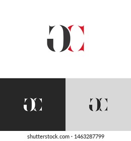 Initial Letter gc g c uppercase modern logo design template elements. red letter Isolated on black white grey background. Suitable for business, consulting group company.