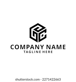 initial letter gc hexagon logo design vector illustration template