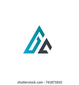 Initial Letter GC Linked Triangle Design Logo