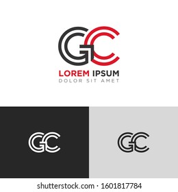 Initial Letter GC linked uppercase overlap modern logo design template. Suitable for business, consulting group company