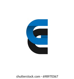 Initial letter GC logo design concept in modern blue color