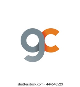 initial letter gc modern linked circle round lowercase logo orange gray