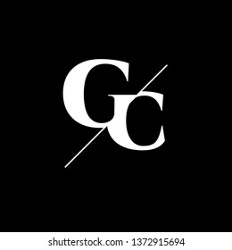 Initial Letter GC Monogram Sliced. Logo template isolated on black background