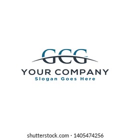 Initial letter GCG, overlapping movement swoosh horizon logo company design inspiration in blue and gray color vector