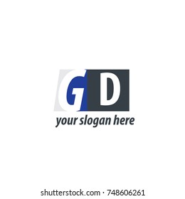 Initial Letter GD Design Logo With Square