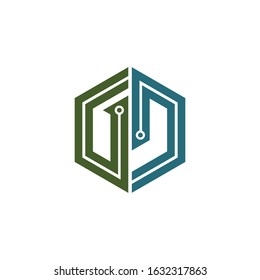Initial letter gd or dg logo design template