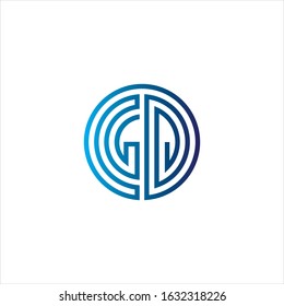 Initial letter gd or dg logo design template