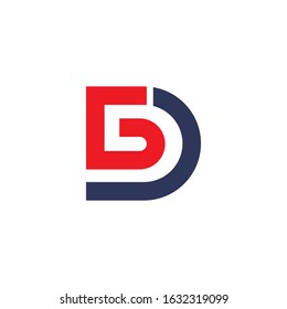 Initial letter gd or dg logo vector design template