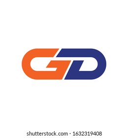 Initial letter gd or dg logo vector design templates