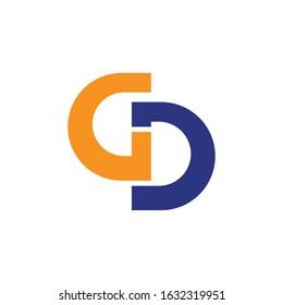 initial letter gd or dg logo vector design