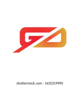 initial letter gd or dg logo vector design