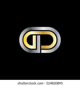 Initial Letter GD GC Linked Design Logo Silver Gold