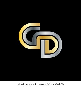 Initial Letter GD GG Linked Design Logo Gold Silver
